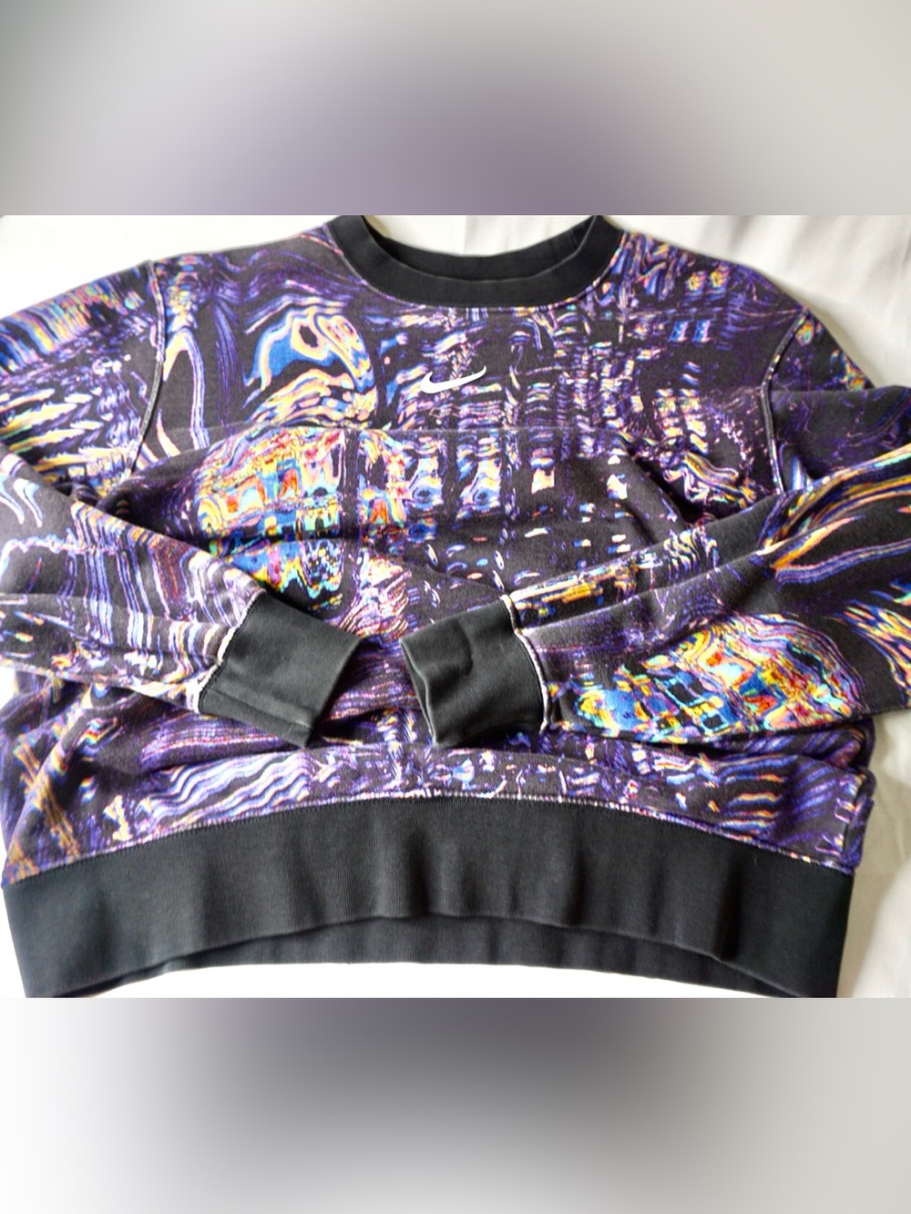 Nike Black Collar Multicolor Swirl Pullover